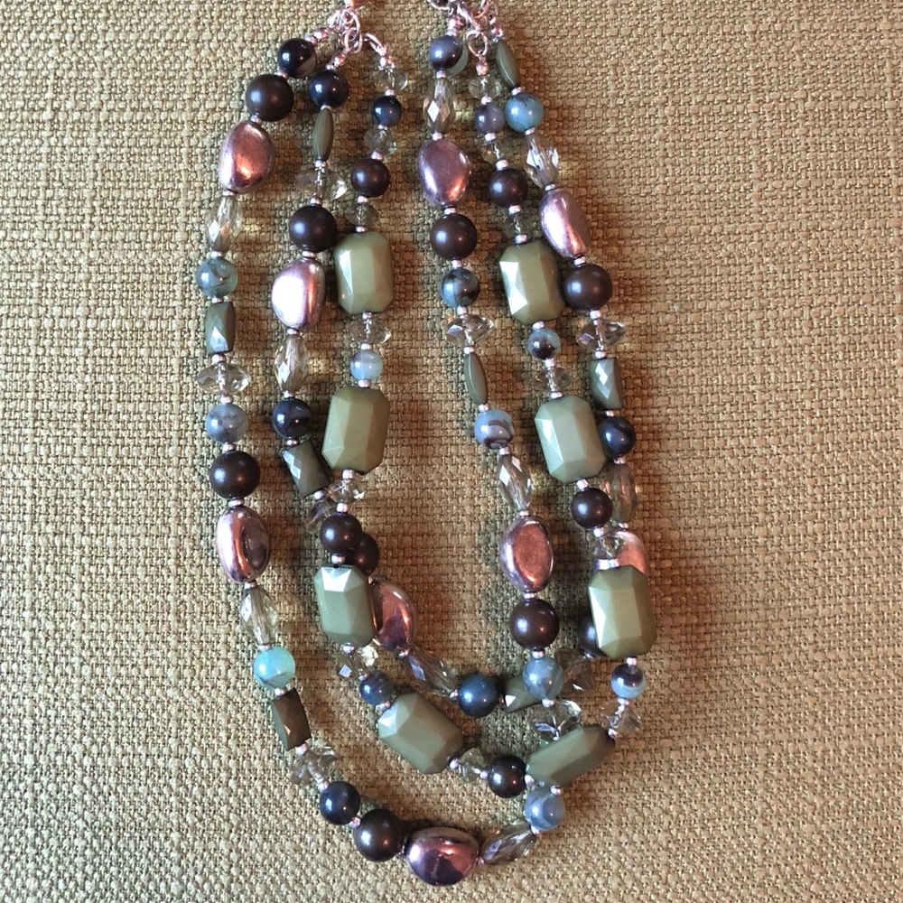 3-strand Green Necklace